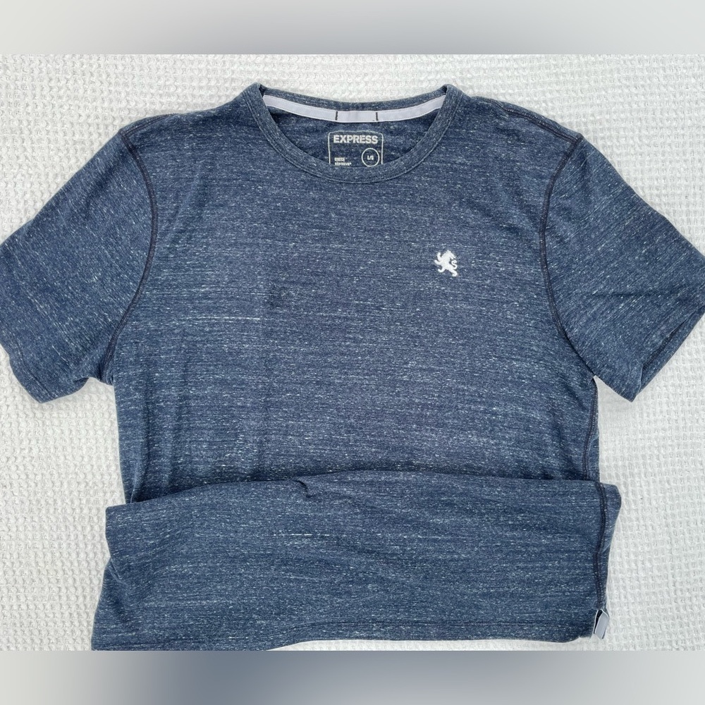 Express Heathered Navy Crew Neck Tee - Picture 3 of 3